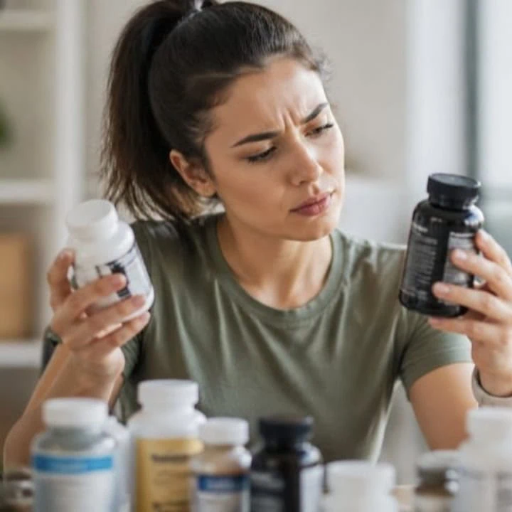 High-quality wellness supplements arranged for a thoughtful health routine