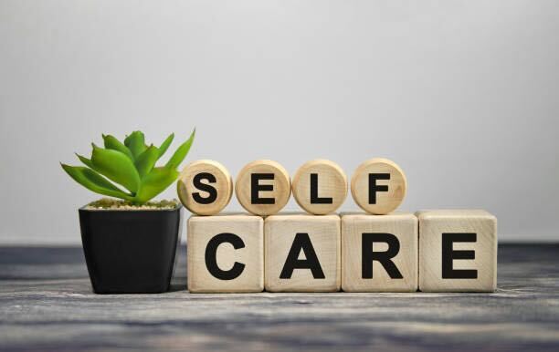 Self Care Spelled out in blocks
