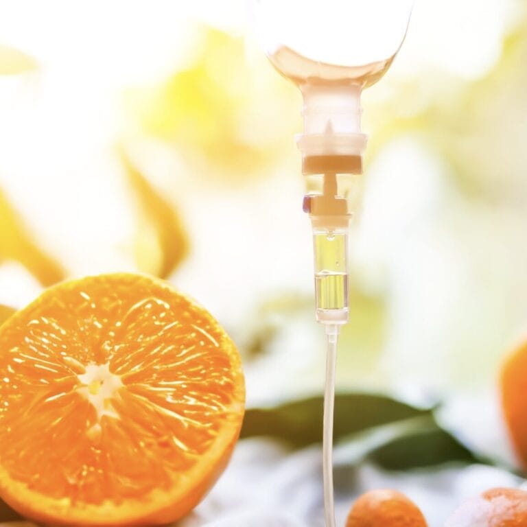 Natural vitamin nutriention iv drip therapy drug treatment concept