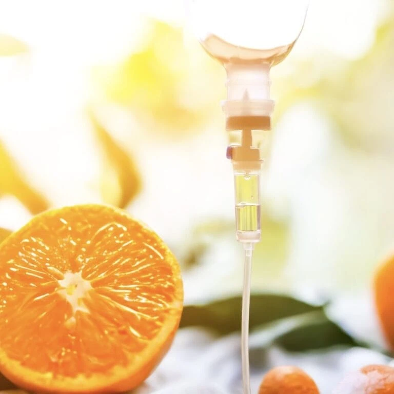 Natural vitamin nutriention iv drip therapy drug treatment concept