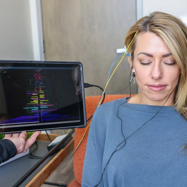 woman undergoing a Neurofeedback procedure