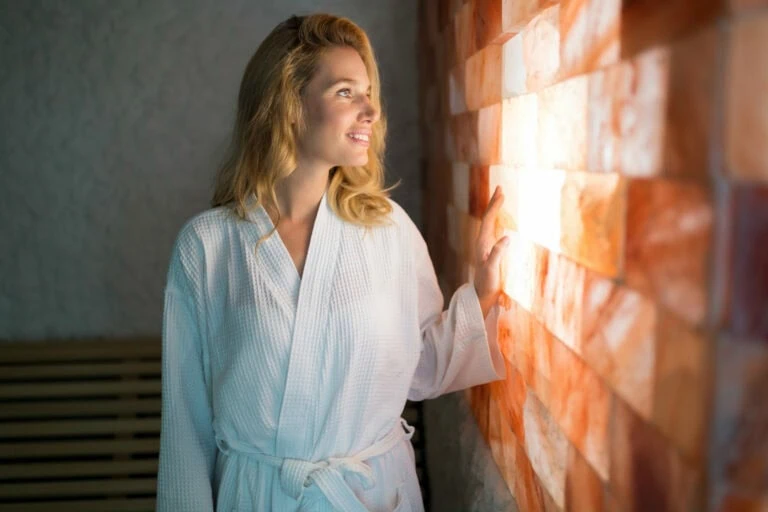 woman in salt room