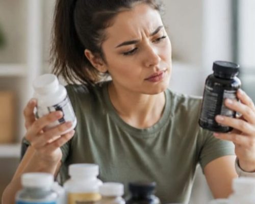 High-quality wellness supplements arranged for a thoughtful health routine