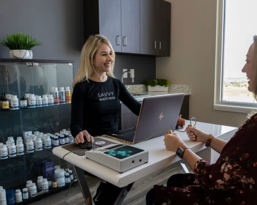 Working with a client at Savvy Wellness