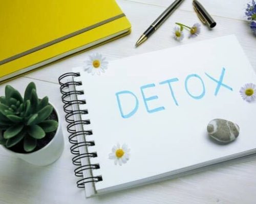 Detox written on piece of paper
